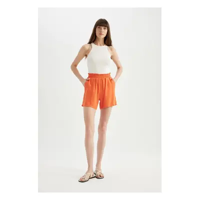 DEFACTO Relax Fit Paperbag Waist Wide Leg Linen Blend Shorts