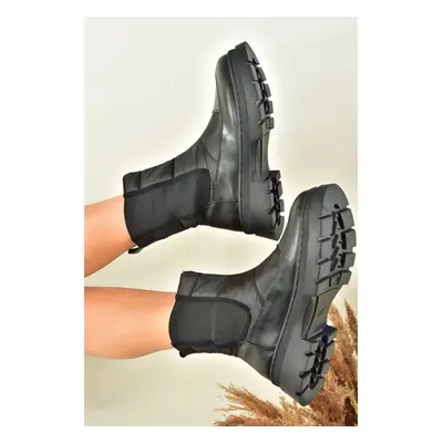 Fox Shoes Black Fabric Parachute Fabric Women's Boots