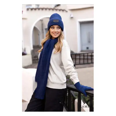 Kamea Woman's Hat&Scarf K.23.219.12 Navy Blue