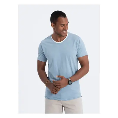 Ombre Men's T-shirt with raw finish - blue