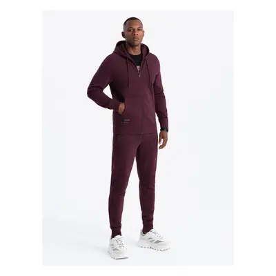 Ombre Men's BASIC cotton tracksuit set unbuttoned sweatshirt + joggers