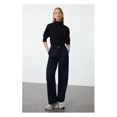 Trendyol Navy Blue High Waist Skater Jeans