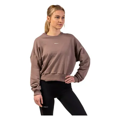 Dámská mikina Nebbia Loose Fit Sweatshirt "Feeling Good" brown M/L