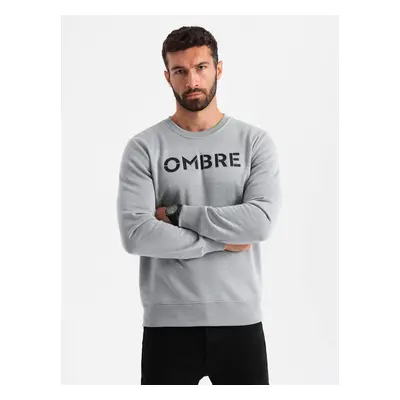 Ombre Classic men's sweatshirt with inscription - gray melange