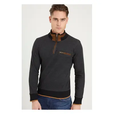 1039 DEWBERRY MENS SWEATSHIRT-BLACK-GREY