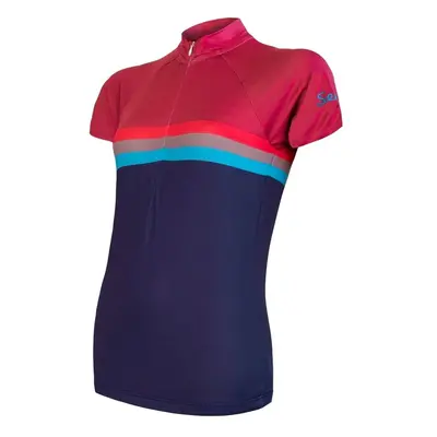 Dámský cyklistický dres Sensor Cyklo Summer Stripe Blue/Lilla