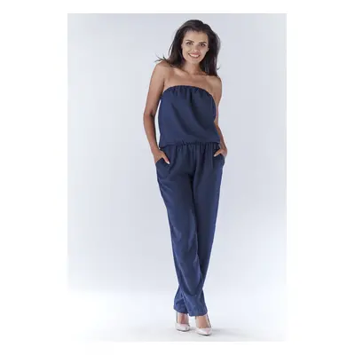 Awama Woman's Jumpsuit A182 Navy Blue