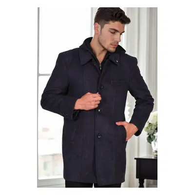 PLT8335 DEWBERRY MEN'S COAT-DIAGONAL BLACK-BLUE-2