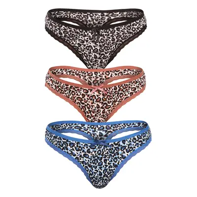 3PACK dámská tanga Fine woman vícebarevná