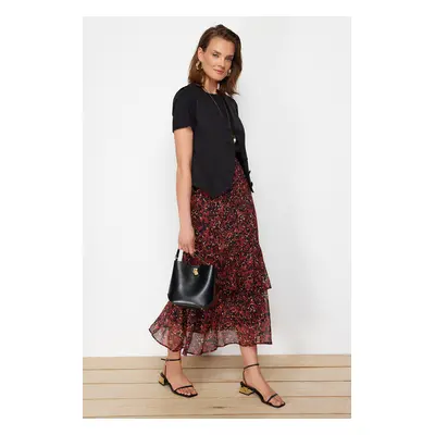 Trendyol Tile Animal Patterned Lined Woven Skirt