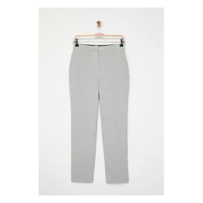 Trendyol Grey High Waist Elastic Cigarette Skinny Leg Trousers Pants