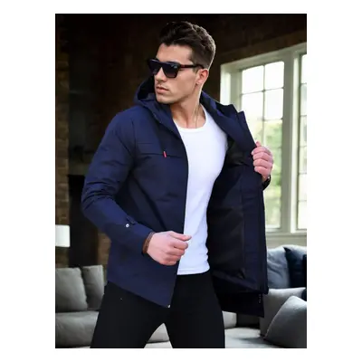 86622 Dewberry Hooded Mens Seasonal Jacket-NAVY BLUE