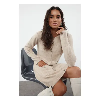 Trendyol Stone Mini Length Knitwear Wool Dress