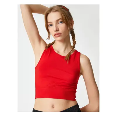 Koton Halter Neck Undershirt Crop Basic Sleeveless Ribbed