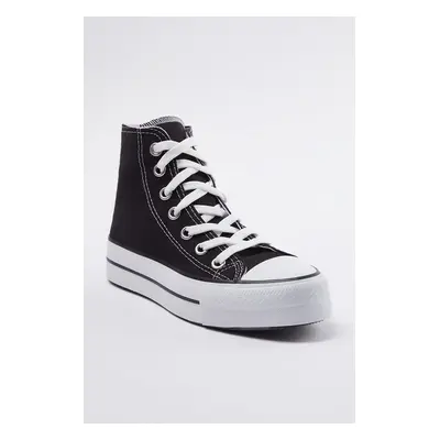 Trendyol Black Lace-Up Women's High-Top Sneakers