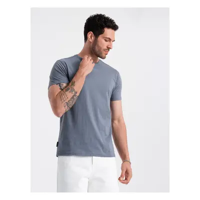 Ombre BASIC men's classic cotton T-shirt - blue denim