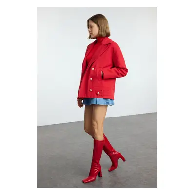 Trendyol Red Button Detailed Soft Texture Regular Short Coat