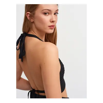 Dilvin Tie Back Knitwear Bustier-black