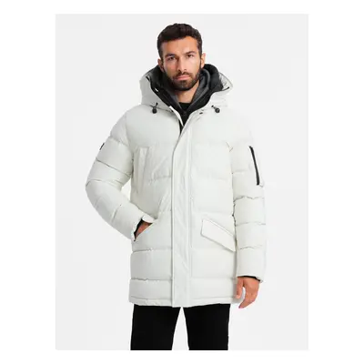 Ombre Outdoor long men's parka jacket - white