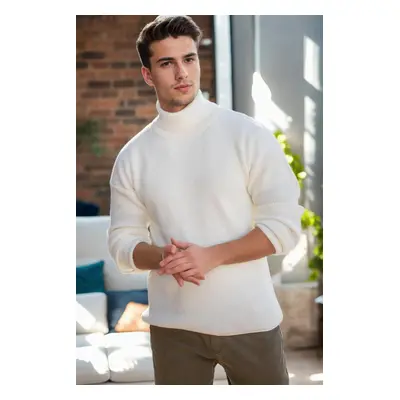 18701 Dewberry Turtleneck Mens Knitwear-EKRU