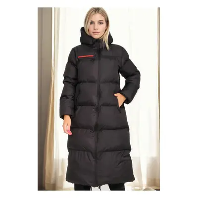 Z6756 DEWBERRY LADIES INFLATABLE COAT-BLACK-1