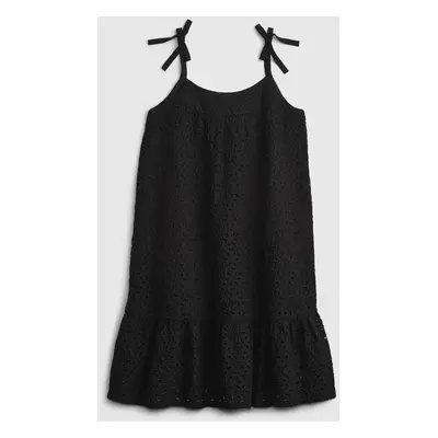 GAP Dětské šaty eyelet trapeze dress - Holky