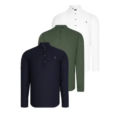 TRIPLE SET G783 DEWBERRY JUDGE COLLAR SHIRT-NAVY-WHITE-KHAKI