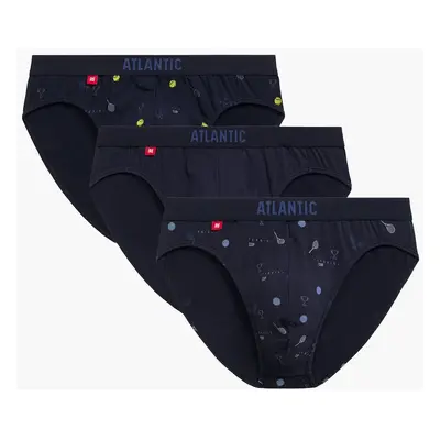 Pánské slipy ATLANTIC Sport 3Pack - námořnické modré