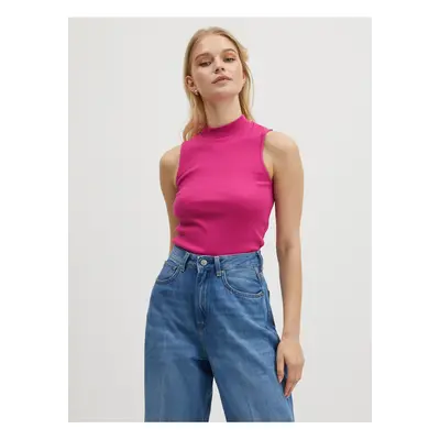 Tmavě růžový dámský basic top ONLY Nessa - Dámské