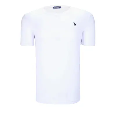 T8568 DEWBERRY V-NECK MEN'S T-SHIRT-PLAIN WHITE