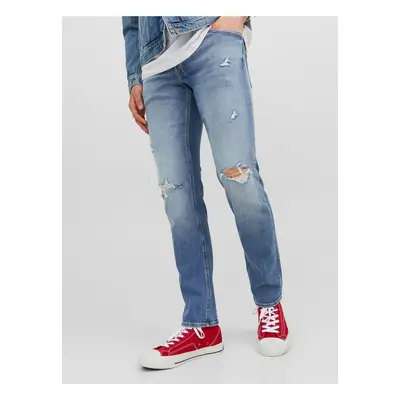 Světle modré pánské slim fit džíny Jack & Jones Glenn - Pánské