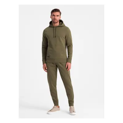 Ombre Men's BASIC cotton tracksuit set kangaroo sweatshirt + joggers