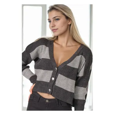 Z3008 DEWBERRY WOMEN'S CARDIGAN-ANTHRACITE-1