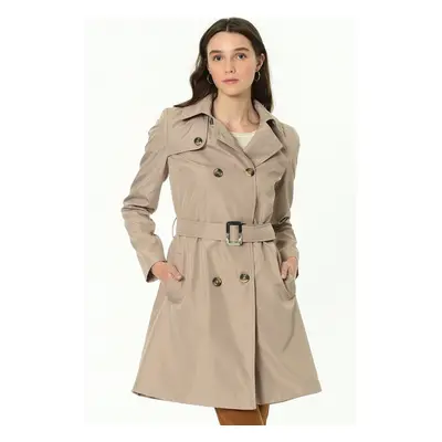 Z6642 DEWBERRY WOMEN'S TRENCH COAT-BEIGE