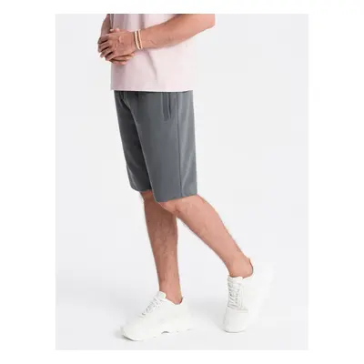 Ombre Men's BASIC cotton sweat shorts - graphite