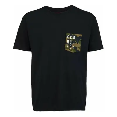 Pánské tričko CCM CAMO POCKET S/S TEE Black