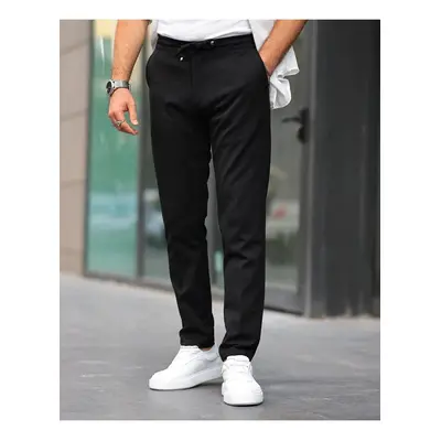 15728 Dewberry Slim Fit Jogger Mens Trousers-BLACK