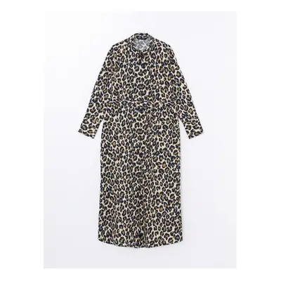 LC Waikiki Leopard Print Women's Shirt Dress