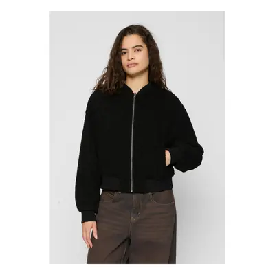 Dámská oversized bunda Sherpa Bomber Jacket černá