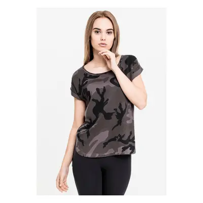 Dámské tričko Camo Back Shaped Tee tmavé camo