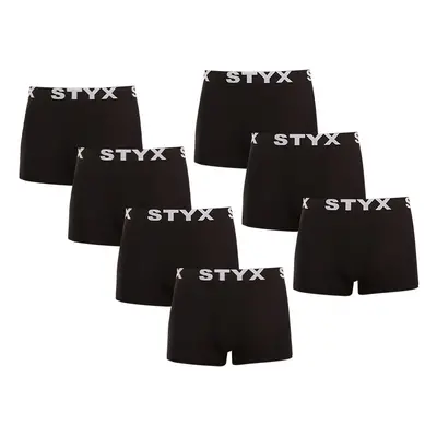 7PACK pánské boxerky Styx sportovní guma černé