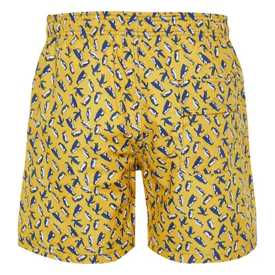 Trendyol Yellow Standard Size Penguin Patterned Sea Shorts