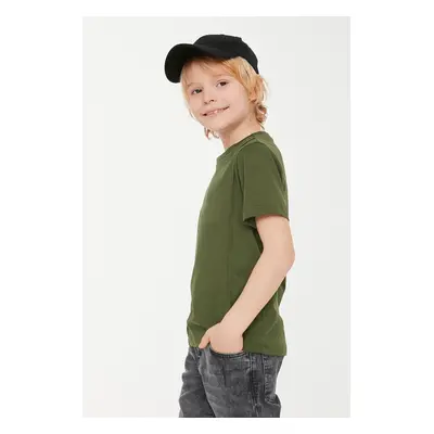 Trendyol Khaki Boy's Crew Neck Short Sleeve Knitted T-Shirt