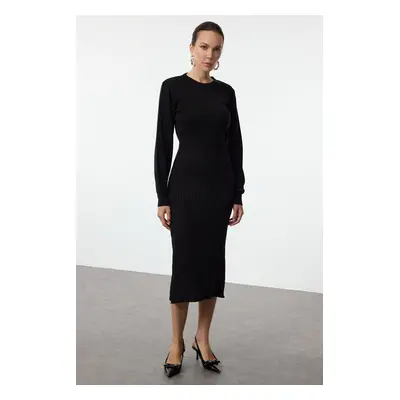 Trendyol Black Midi Knit A-Line Form Fit Dress