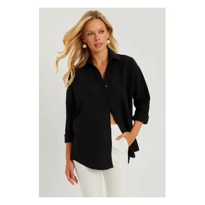 Cool & Sexy Women's Black Shirt Q987