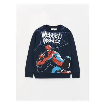 LC Waikiki Crew Neck Spiderman Printed Long Sleeve Boy's Sweatshirt