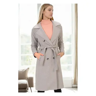 Z6765 DEWBERRY WOMEN'S COAT-GREY-2