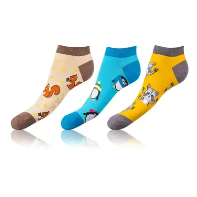 Sada tří párů unisex barevných vzorovaných ponožek Bellinda CRAZY IN-SHOE SOCKS 3x