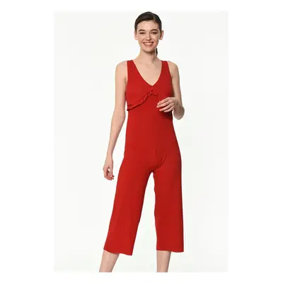 Z6478 DEWBERRY LADIES JUMPSUIT-RED