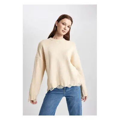 DEFACTO Regular Fit Basic Plain Knitwear Sweater Tunic